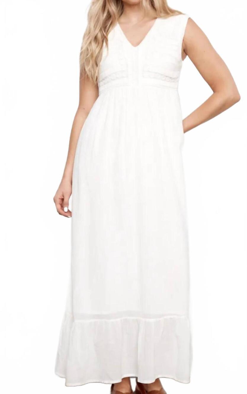 NEW CHARLIE B applique detail bodice maxi dress in natural